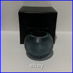 DONNA KARAN Lenox QUAXS glacier etched art glass Modern Candle Holder Vase RARE