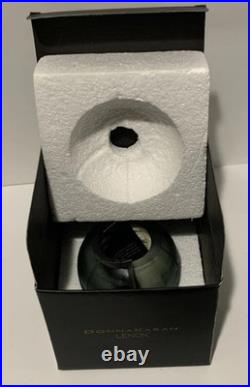 DONNA KARAN Lenox QUAXS glacier etched art glass Modern Candle Holder Vase RARE