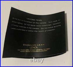 DONNA KARAN Lenox QUAXS glacier etched art glass Modern Candle Holder Vase RARE