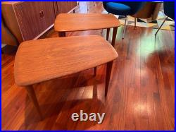 Danish MCM Teak Side Table RARE PAIR Hvidt? And? Orla? Mølgaard-Nielsen for France