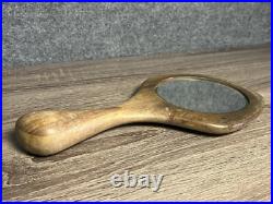 Dean Santner Wood Hand Mirror Vintage Mid Century Modern Rare MCM HTF Luxury
