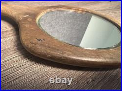 Dean Santner Wood Hand Mirror Vintage Mid Century Modern Rare MCM HTF Luxury