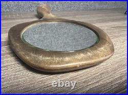 Dean Santner Wood Hand Mirror Vintage Mid Century Modern Rare MCM HTF Luxury