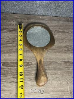 Dean Santner Wood Hand Mirror Vintage Mid Century Modern Rare MCM HTF Luxury