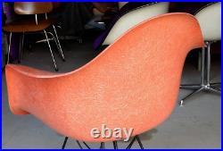 Eames Early Zenith Salmon Orange Fiberglass Herman Miller Chair Eiffel Base Rare