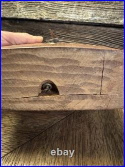 Early Rare Mid Century Modern Teak Brass Statue Clock. Beautiful