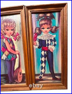 Eden Soroka Big Eyes Moppet Harlequin Art Print Mid Century Modern 4pc Rare Htf