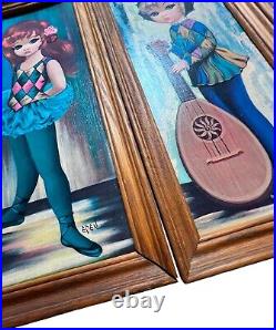 Eden Soroka Big Eyes Moppet Harlequin Art Print Mid Century Modern 4pc Rare Htf