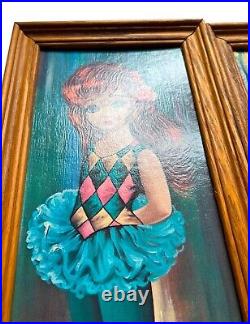 Eden Soroka Big Eyes Moppet Harlequin Art Print Mid Century Modern 4pc Rare Htf