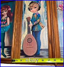 Eden Soroka Big Eyes Moppet Harlequin Art Print Mid Century Modern 4pc Rare Htf