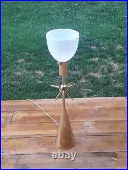 Excellent Rare Vintage Mid Century Modern Atomic Starburst Brass Torchiere Lamp