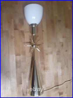 Excellent Rare Vintage Mid Century Modern Atomic Starburst Brass Torchiere Lamp