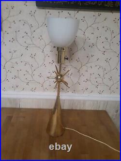 Excellent Rare Vintage Mid Century Modern Atomic Starburst Brass Torchiere Lamp