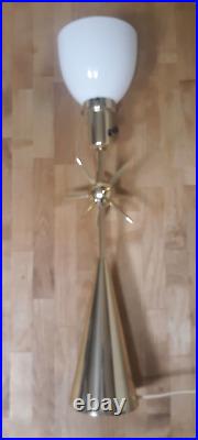 Excellent Rare Vintage Mid Century Modern Atomic Starburst Brass Torchiere Lamp