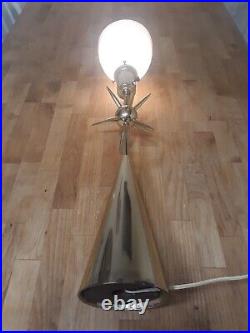 Excellent Rare Vintage Mid Century Modern Atomic Starburst Brass Torchiere Lamp