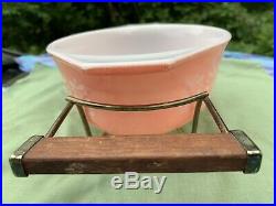 Extremely RARE HTF Pyrex Pink Stems with Lid & Cradle