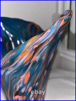Extremely Rare MCM Mid Century Modern Murano Hand Blown Glass Vase SEE DESCRIP