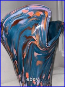 Extremely Rare MCM Mid Century Modern Murano Hand Blown Glass Vase SEE DESCRIP