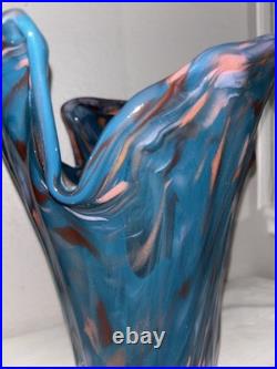 Extremely Rare MCM Mid Century Modern Murano Hand Blown Glass Vase SEE DESCRIP