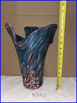 Extremely Rare MCM Mid Century Modern Murano Hand Blown Glass Vase SEE DESCRIP