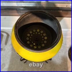 Extremely Rare! Mid-Century Modern Yellow Glass And Iron Planter/ Stand