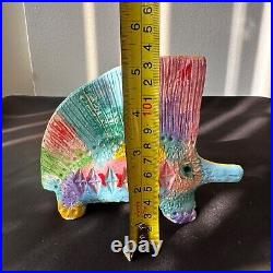 FLAVIA BITOSSI Italy Pottery Porcupin figurines. Rare Vintage, beautiful colors FLAVIA BITOSSI Italy Pottery Porcupin figurines. Rare Vintage, beautiful colors