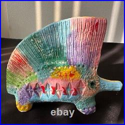 FLAVIA BITOSSI Italy Pottery Porcupin figurines. Rare Vintage, beautiful colors FLAVIA BITOSSI Italy Pottery Porcupin figurines. Rare Vintage, beautiful colors