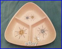 FRANCISCAN STARBURST Mid-Century MCM Nut/Candy/Condiment Divided Plate Rare
