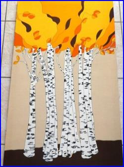 Fabulous Mid Century Modern Howard Smith Fabric Wall Hanging Birch Trees Finland