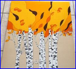 Fabulous Mid Century Modern Howard Smith Fabric Wall Hanging Birch Trees Finland