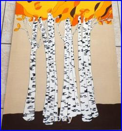 Fabulous Mid Century Modern Howard Smith Fabric Wall Hanging Birch Trees Finland