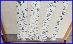 Fabulous Mid Century Modern Howard Smith Fabric Wall Hanging Birch Trees Finland
