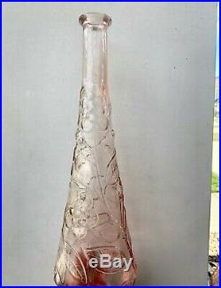 Fabulous Vintage Empoli Pink Art Glass Decanter. 22 bottle. Uber rare