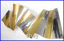 Famous C. Jere Huge Pleated Chrome Brass Sculpture 46 Long Signed Rare