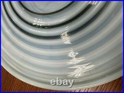 Fenton Lime Green Opalescent NewWorld Mid Century Modern RARE centerpiece 14-1/2