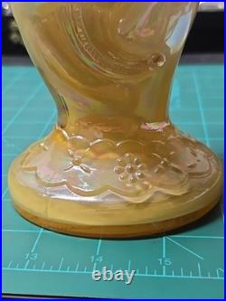 Fenton Mid Century Modern Hand Vase Iridescent Color Rare Vase 11in Tall