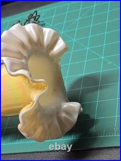 Fenton Mid Century Modern Hand Vase Iridescent Color Rare Vase 11in Tall