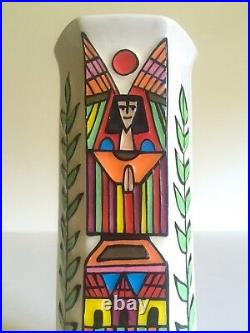 Fernando Llort Rare Vtg MID Century Modern El Salvador Art Pottery Angel Vase