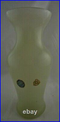 Ferro Murano Opaline Celadon Rare Vintage Art glass Vase Labeled 6h Pristine