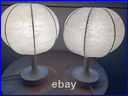 GOLDKANT Leuchten Rare Pair of COCOON Lamps mod. White SALBO by FRITZ WAUER 60s