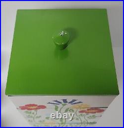 George Briard MCM Lacquer Ware Melamine Stacking Boxes Floral 9 1/4 T RARE