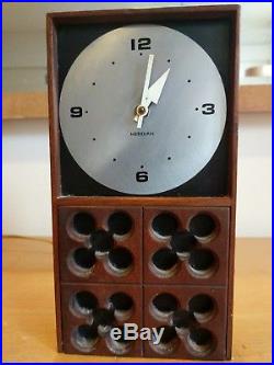 George Nelson rare Meridian table clock for Howard Miller mid-century