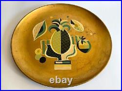 Georges Briard Rare MID Century Modern Hand Painted Xlrg Decorative Metal Tray