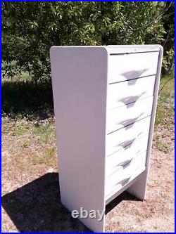 Giovanni Maur for Treco tall 6 drawer chest, rare, style, configuration, white/white