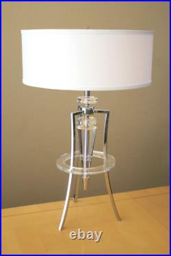 Gorgeous! Rare Lucite Atomic Art Deco Futuristic Table Lamp! MID Century MCM Vtg