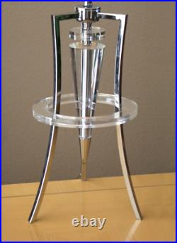 Gorgeous! Rare Lucite Atomic Art Deco Futuristic Table Lamp! MID Century MCM Vtg