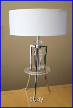 Gorgeous! Rare Lucite Atomic Art Deco Futuristic Table Lamp! MID Century MCM Vtg