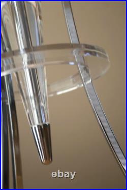 Gorgeous! Rare Lucite Atomic Art Deco Futuristic Table Lamp! MID Century MCM Vtg