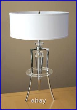 Gorgeous! Rare Lucite Atomic Art Deco Futuristic Table Lamp! MID Century MCM Vtg