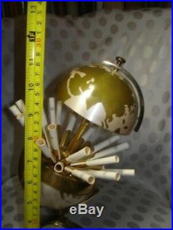 Great Rare Globe Clock Cigarette Holder Mid Century Modern Dispenser